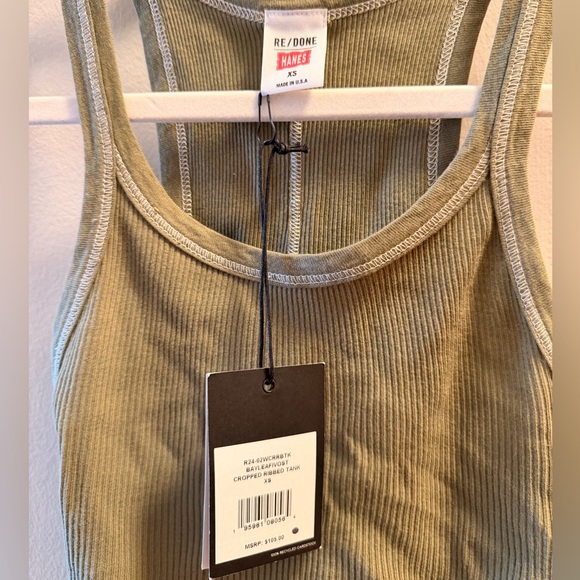 Re/Done Green Ribbed Tank - Picture 5 of 5